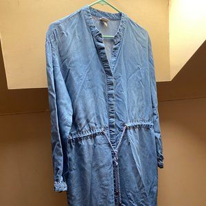 Denim Long Sleeve Drawstring Dress from Target